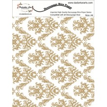 Damask Rice Paper A4 By Get Inspired
