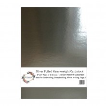 Silver Foiled Heavyweight Cardstock 9"x12" Pack of 6 Sheets - 310GSM