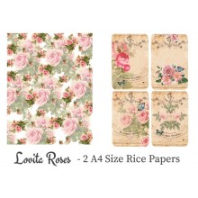 Lovita Roses Pack of 2 Rice Paper A4 By Get Inspired