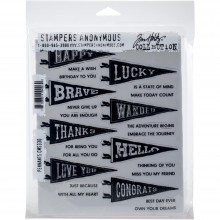 Pennants Tim Holtz Cling Stamps 7"X8.5"