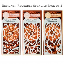 CS9 Combo Pack of 3 Designer Stencils 8x4inch