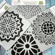 Mandala Flower Templates 12x12inch High Quality Stencils By Get Inspired Pk/4