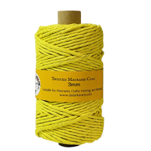 Chartreuse Yellow Imported Quality Twisted Macram Cord Jumbo Spool of 120Meteres 3-4mm