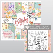 Happy Birthday To You Paper Pack & Stamp Set Combo By Get Inspired