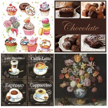 Chocolatte 20pcs Pack of Decoupage Tissue Papers by Get Inspired 4designs, 5each