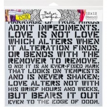 Stencil 12"X12" Crafter's Workshop Template - Love Sonnet