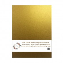 Gold Foiled Heavyweight Cardstock 9"x12" Pack of 6 Sheets - 270GSM
