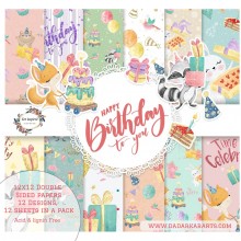 Happy Birthday To You 12x12 Dual Side Patterned Paper Pack By Get Inspired