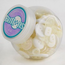 Button Jar 4oz - WHITE