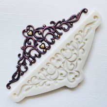 Get Inspired Love Crown Lace Border 2 Silicone Mold 8.5in x 3.5in