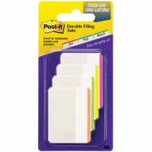 Post-It Durable Filing Tabs 2"X1.5" 24/Pkg Assorted Neon Colors