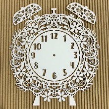Retro Twin Bell Clock Panel Chippies By Get Inspired - 9"x 10"