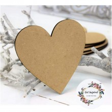 DIY Heart Shape 4inch x 4 inch Set of 8 Coasters for DIY Activities MDF