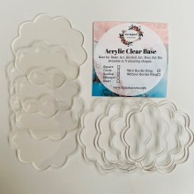 Acrylic coaster Clear Scallop 4.5inch diameter with 3mm thickness Pk/4 with Rings For Alcohol art, pour art , resin etc