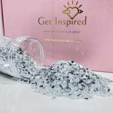 Reflective Glass Crushed Glass for Resin Art, Fire Glass , fire Pit Glass 400gms by Get Inspired Mirror Effect