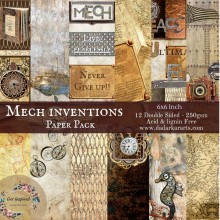 Mech Inventions Paper Pack By Get Inspired - 6x 6inch 12 Sheets