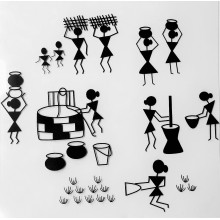 Warli Busy Day Clear Stamp Set 7inchx 7inch Pk/10 Stamps