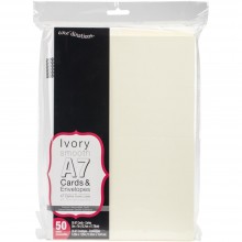 Heavyweight Ivory A7 Cards With Envelopes (5.25"X7.25") 50/Pkg
