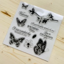 butterfly it was a perfect day design clear stamp by get inspired14x14x1cm