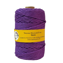 Purple Imported Quality Twisted Macram Cord Jumbo Spool of 120Meteres 3-4mm