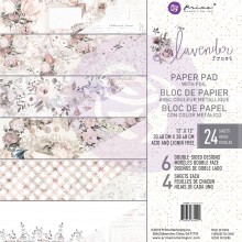 "Lavender Frost, 6 Foiled Designs/4 Each Prima Marketing Double-Sided Paper Pad 12""X12"" 24/Pkg "