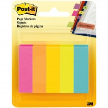 Post-It Page Markers .5"X1.75" 5/Pkg Assorted