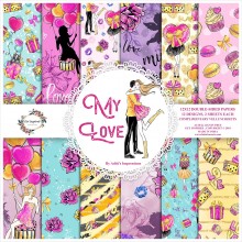 My Love Double-Sided Paper Pad 12"X12" 12/Pkg 12Designs 2 Designs Each