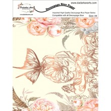 Butterfly Floral Rice Paper A4 By Get Inspired