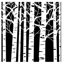 Stencil Crafter's Workshop Template 12"X12" - Aspen Trees