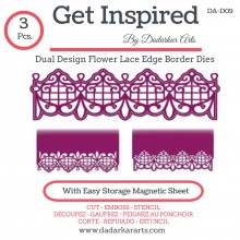 Dual Design Flower Lace Edge Border Dies - Set of 3 Dies