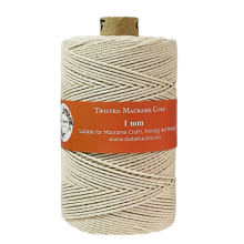 Natural White Imported Quality Twisted Macram Cord Jumbo Spool of 120Meteres 1mm