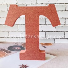 T Jumbo Alphabet MDF 6inch x 6inchx1inch Thick and Strong DIY Raw Base By Get Inspired