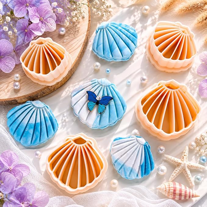 Seashell Clay Cutters Set of 4 for Jewelry Making by Get Inspired
