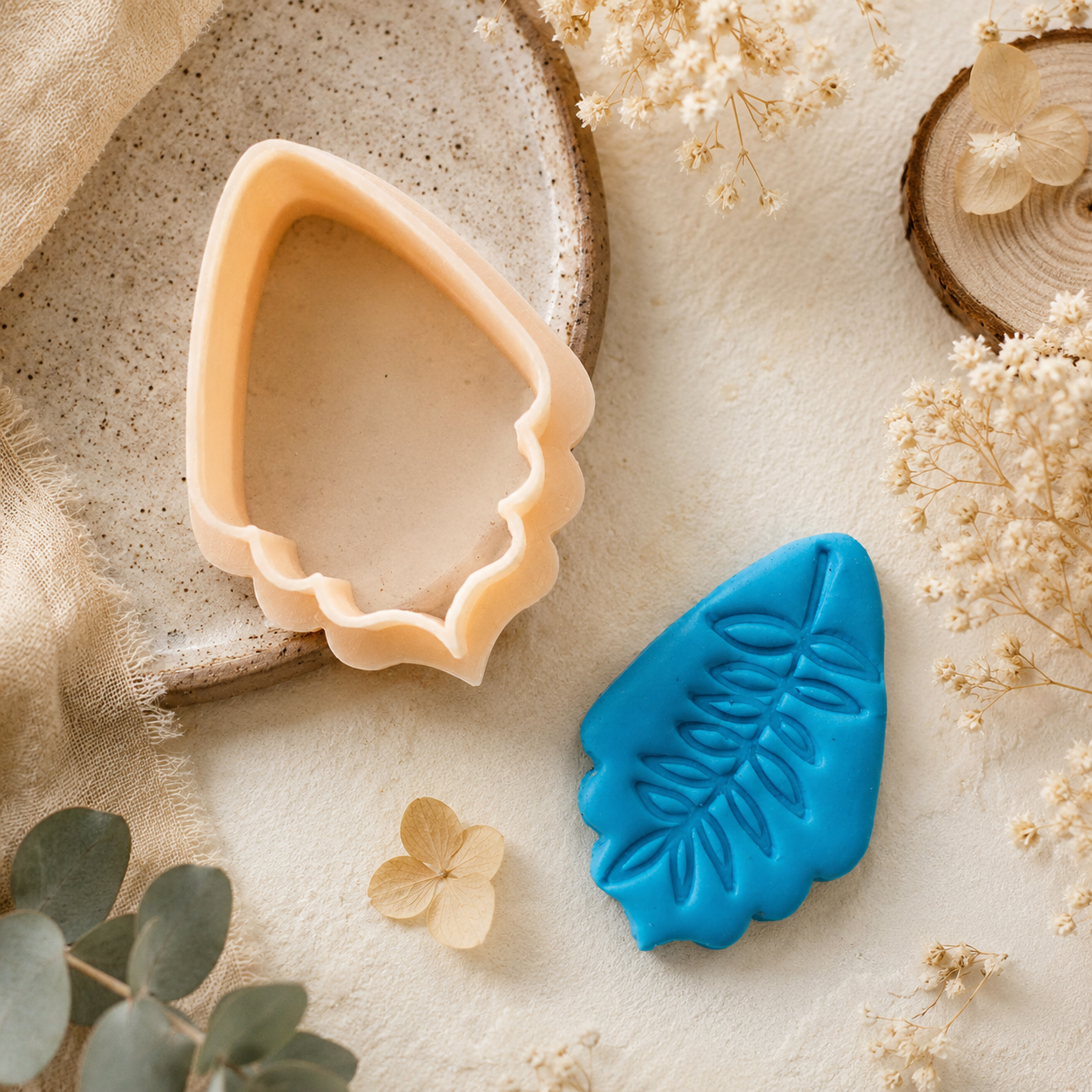 Tropical Leaf Clay Cutters Set of 1 Sharp and Crisp for Jewelry Making by Get Inspired 3cmsx4cms