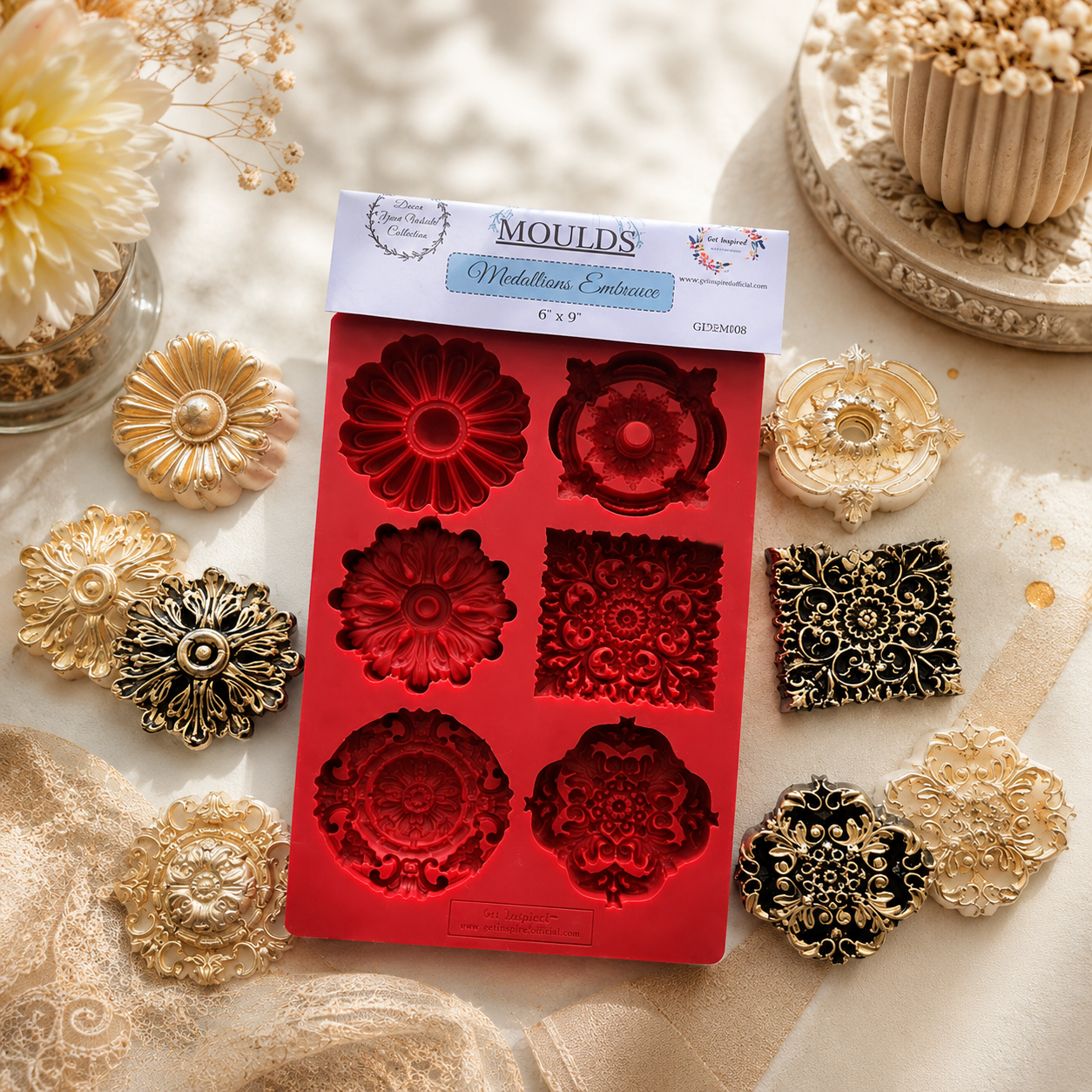 Medallions Eminence 3D Deep Creative Silicon Mold 8.5inchx6inch By Get Inspired
