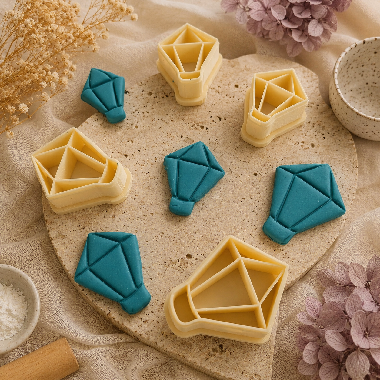Kite Shape Clay Cutters Set of 4 for Jewelry Making by Get Inspired