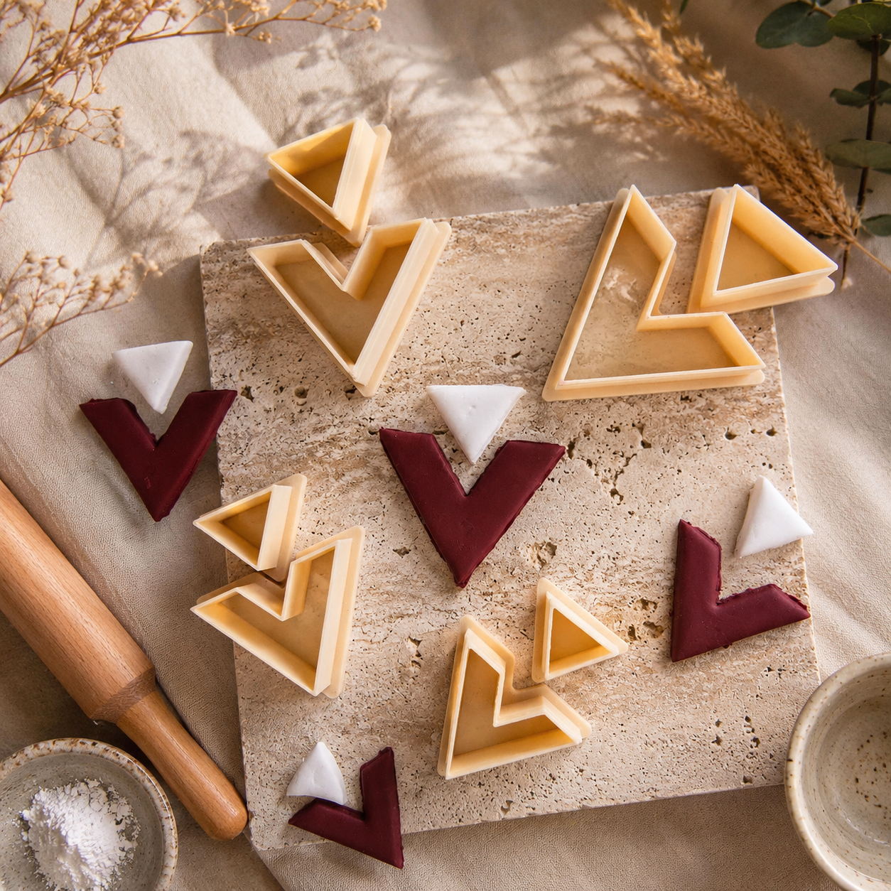 Rhombus Traingle Clay Cutters Set of 4 for Jewelry Making by Get Inspired