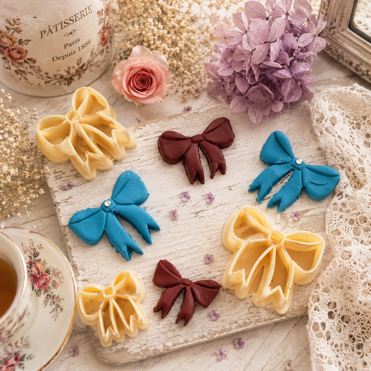 Ribbon Bow Clay Cutters Set of 4 for Jewelry Making by Get Inspired
