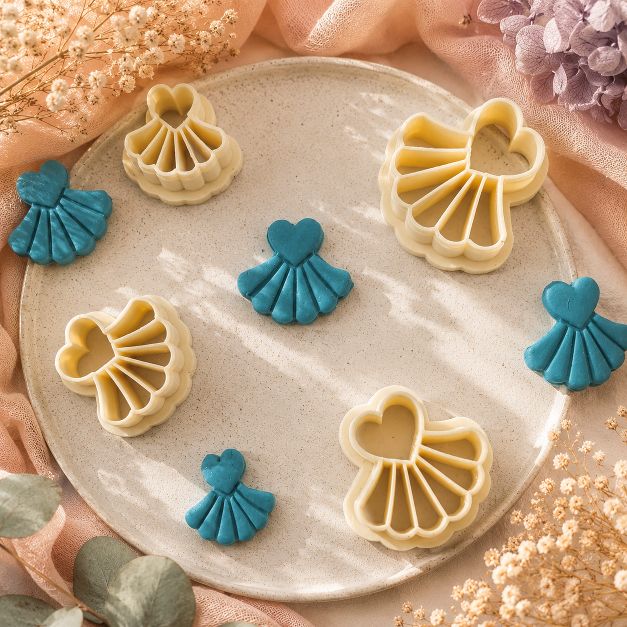 Scalloped Heart Clay Cutters Set of 4 for Jewelry Making by Get Inspired