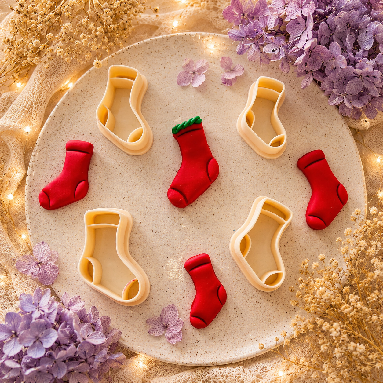 Christmas Socks shape Clay Cutters Set of 4 for Jewelry Making By Get Inspired