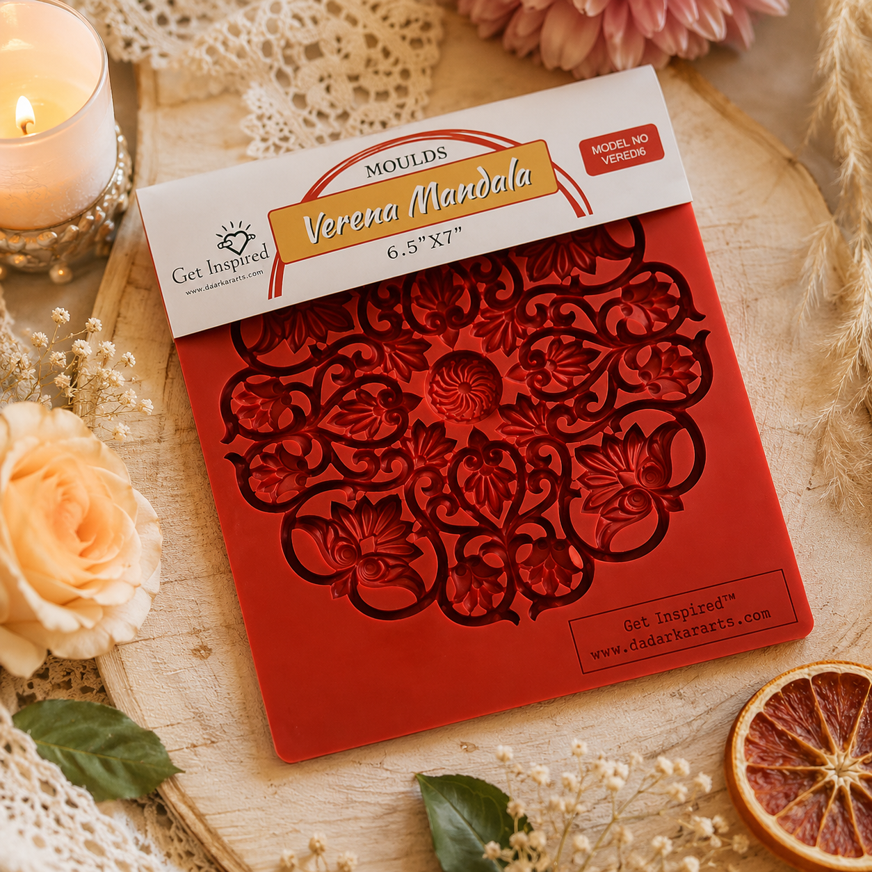 Verena Mandala 6.5x7inch Silicone Mold By Get Inspired