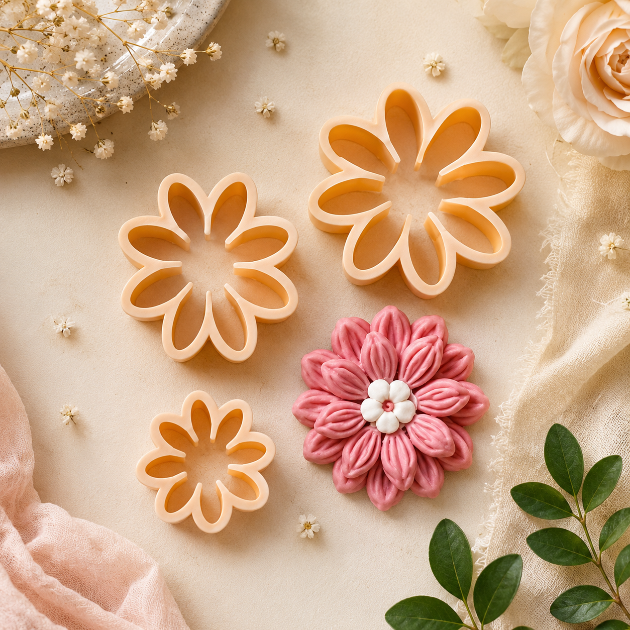 Daisy Clay Cutters Set of 3 for Jewelry Making by Get Inspired