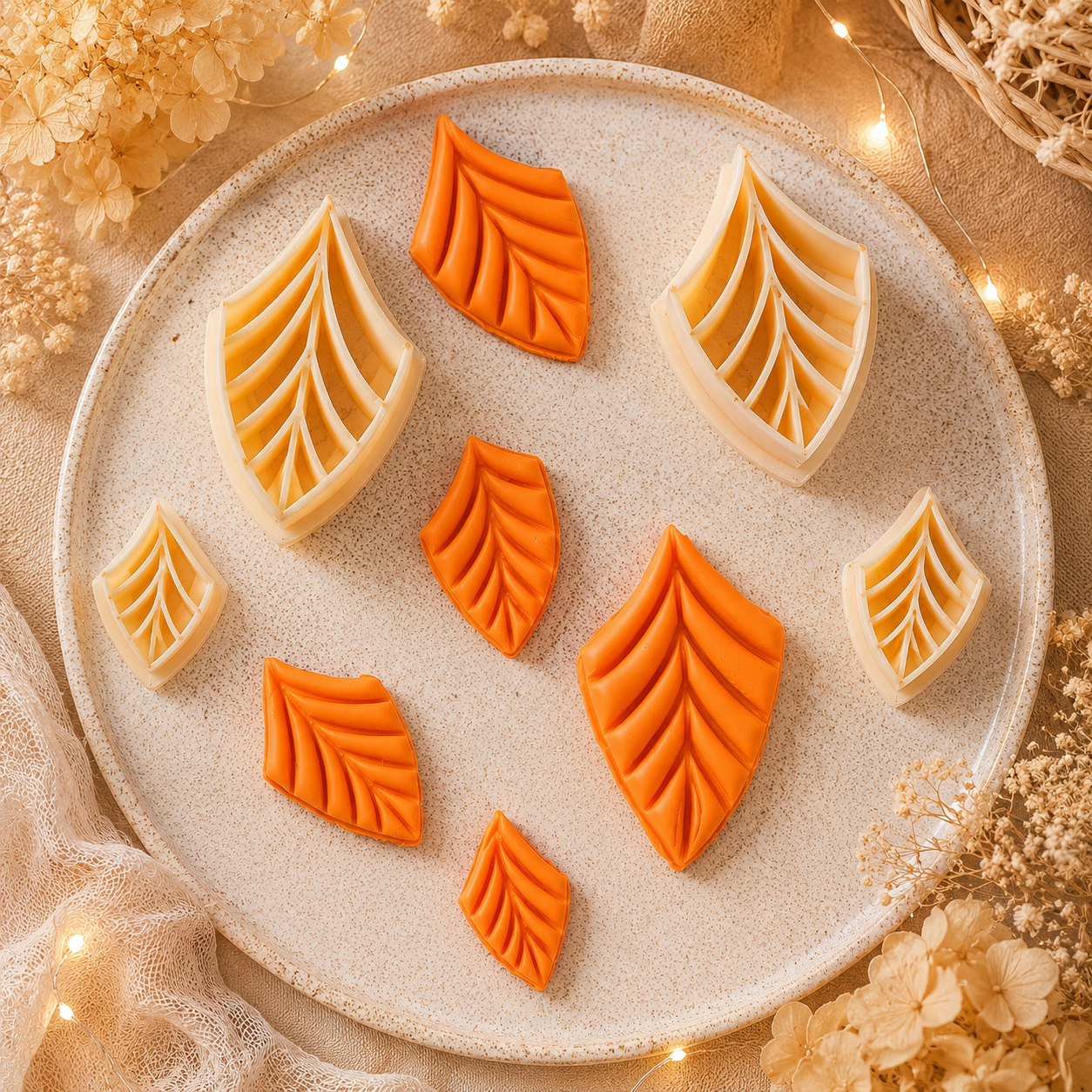 Tropical Leaves Clay Cutters Set of 4 for Jewelry Making By Get Inspired