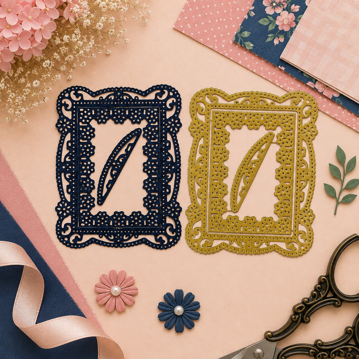 Abstract Square Frame with Border Frame Dies 2 Pcs by Get Inspired 10cmX10cm