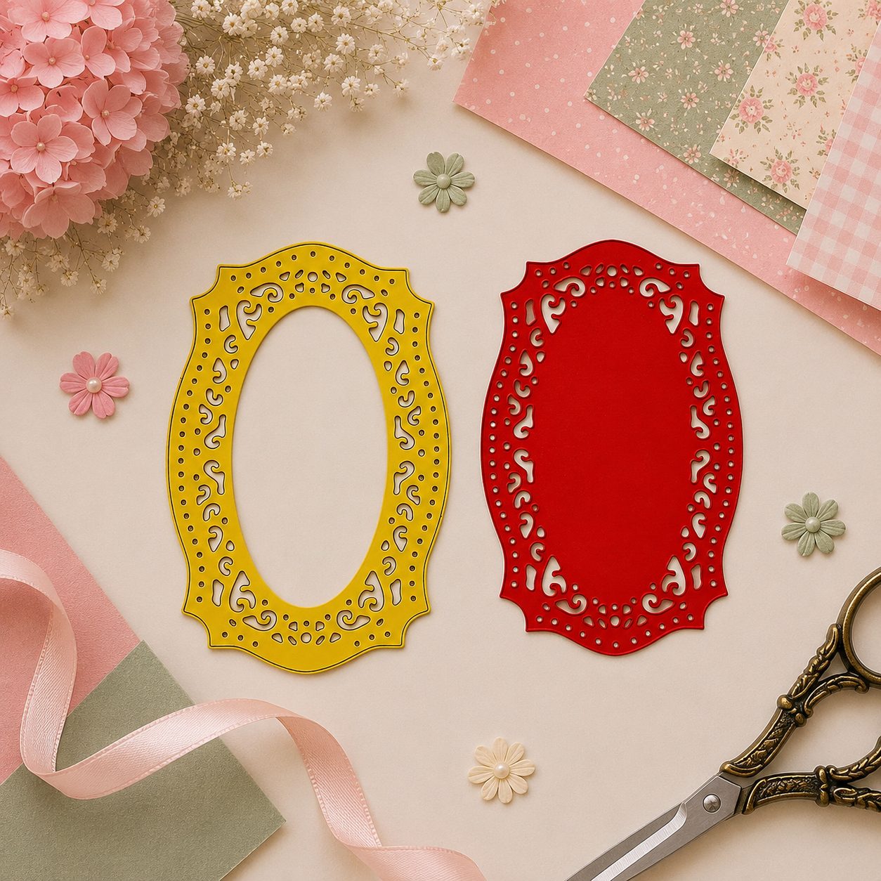 Vintage Oval Venetian Frame Dies 1 Pcs by Get Inspired 6inchx 4inch