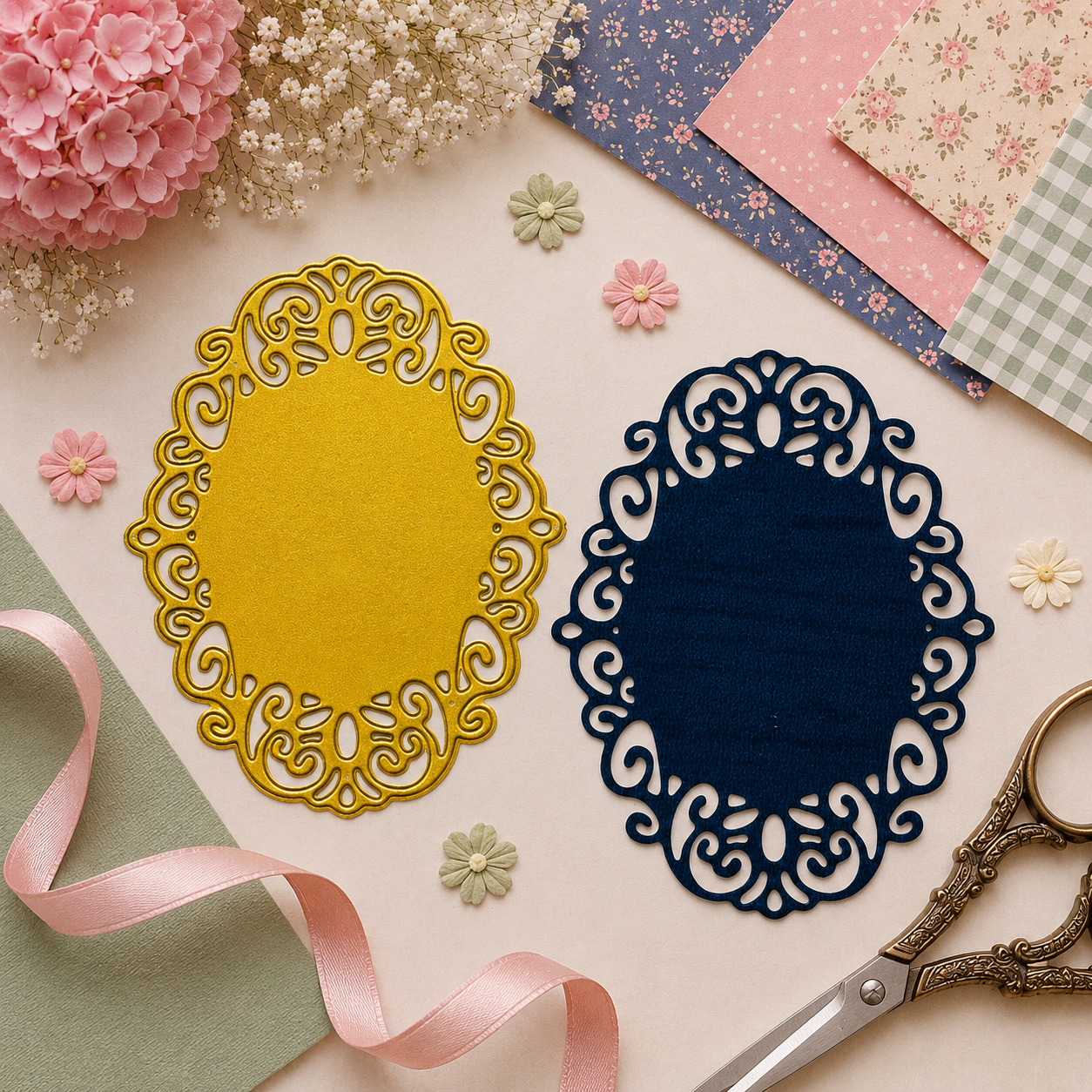 Vintage Round Photo Frame Metal Dies 1 Pcs by Get Inspired