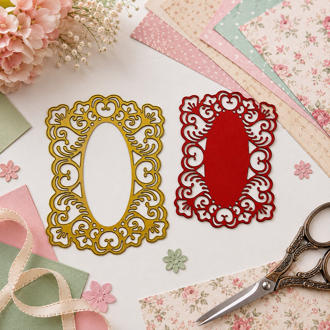 Abstract Oval Frames with Swirls Dies 1 Pcs by Get Inspired 10cmX10cm