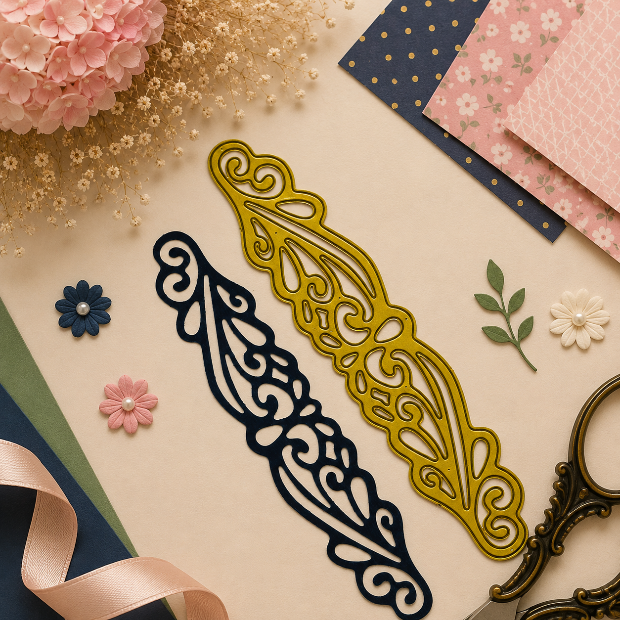 Fancy Flourish for Card Making, Cutting Dies for DIY Scrapbooking Photo Album Embossing Paper Cards Decor Crafts