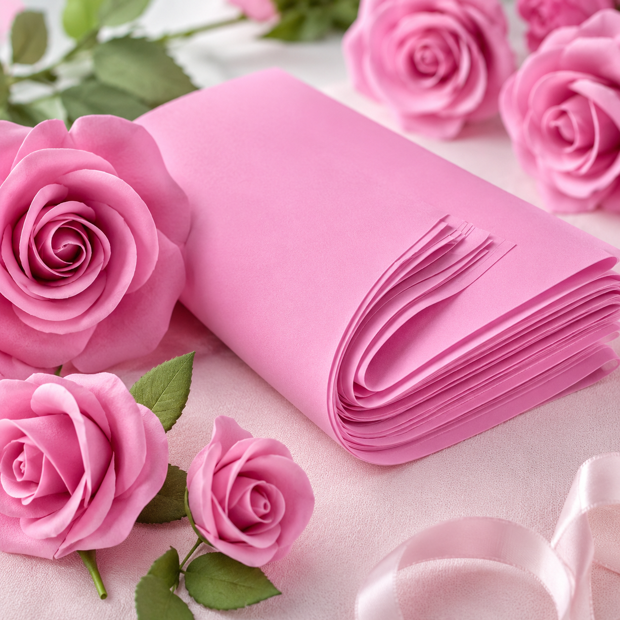 Get Inspired Bright Pink Flower Making Foam -50x50 cm 0.8 mm Thickness 10 Sheets