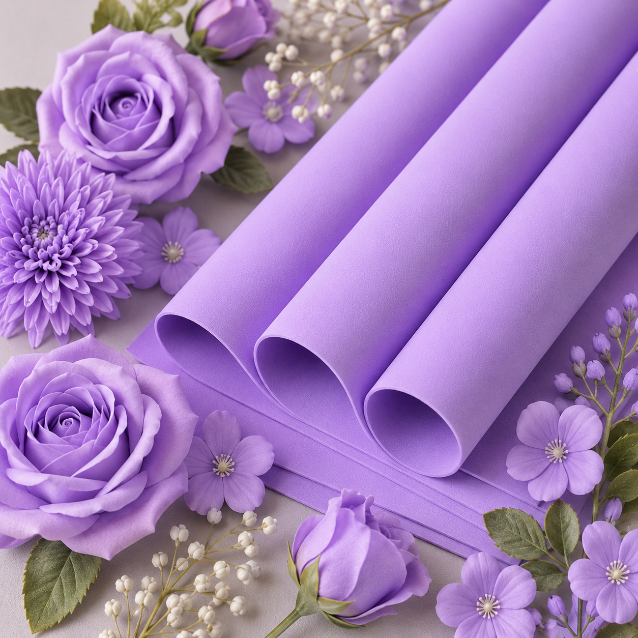 Get Inspired light purple flower making foam sheets 50x50cm 0.8mm thickness pack of 10 sheets